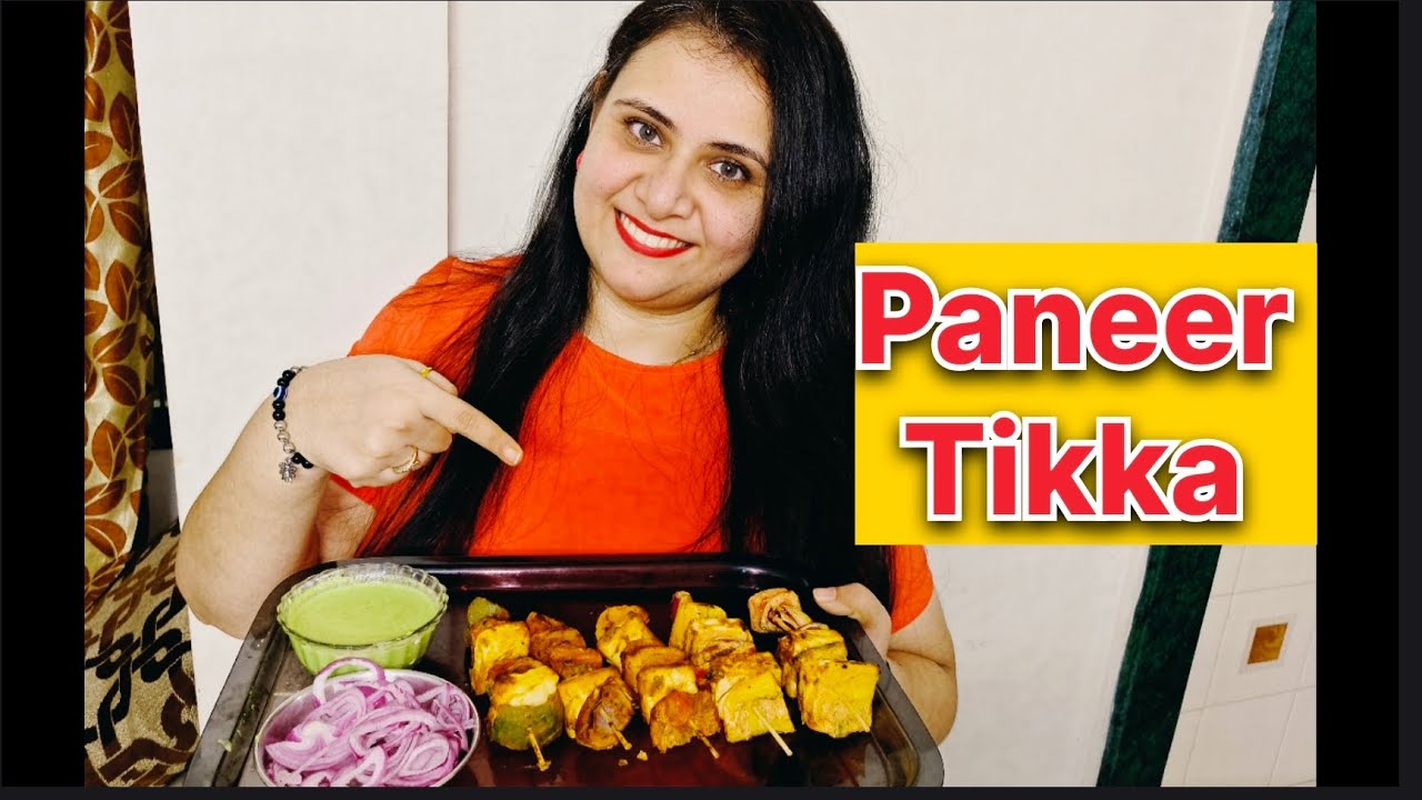 Paneer Tikka Starter😋Recipe in Air fryer/On Tawa with Very less Oil #paneertikka #airfryer #starter