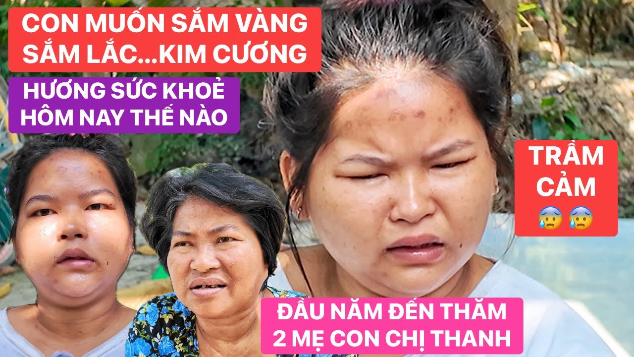 Đầu năm ghé thăm 2 mẹ con chị Thanh, bé Hương đòi mua vàng – sắm kim cương đeo cho bằng bạn bằng bè