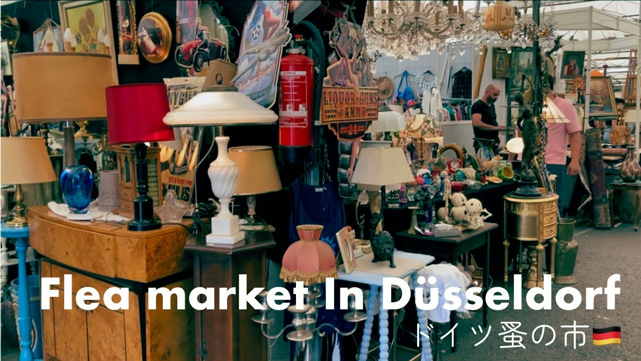 気ままに楽しむデュッセルドルフの蚤の市 | アンティーク食器、ヴィンテージ家具たくさん #vlog008