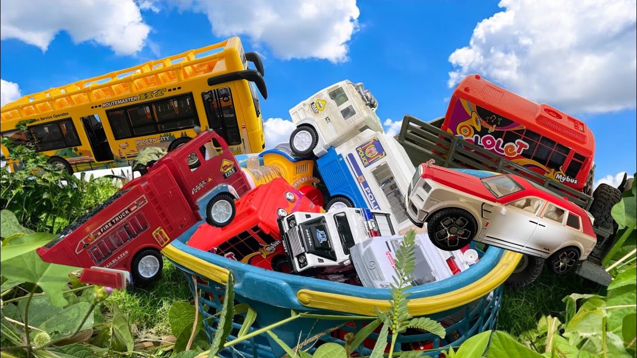 I FOUND POLICE CAR, AMBULANCE, BUS TAYO, FIRE TRUCK AND POLICE US