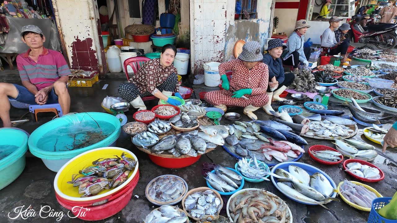 Đi Chợ XÓM MỚI NHA TRANG Hải Sản Tươi Ngon | Ăn Đặc Sản Dân Biển Cháo Lòng Bánh Hỏi • Kiều Công Tử