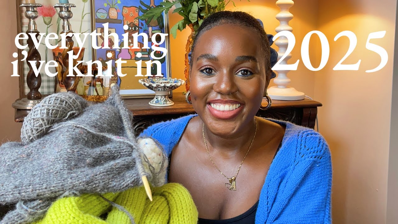 everything I've knit so far in 2025 *as a complete beginner* 🧶