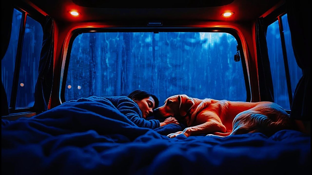 Fall Asleep Instantly 🌧️ Rain & Thunder on Car Roof, Tranquil Car Camping Vibes for Deep Rest 😴