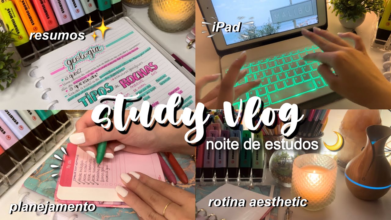 STUDY VLOG | Estude comigo! | noite de estudos (narrado)