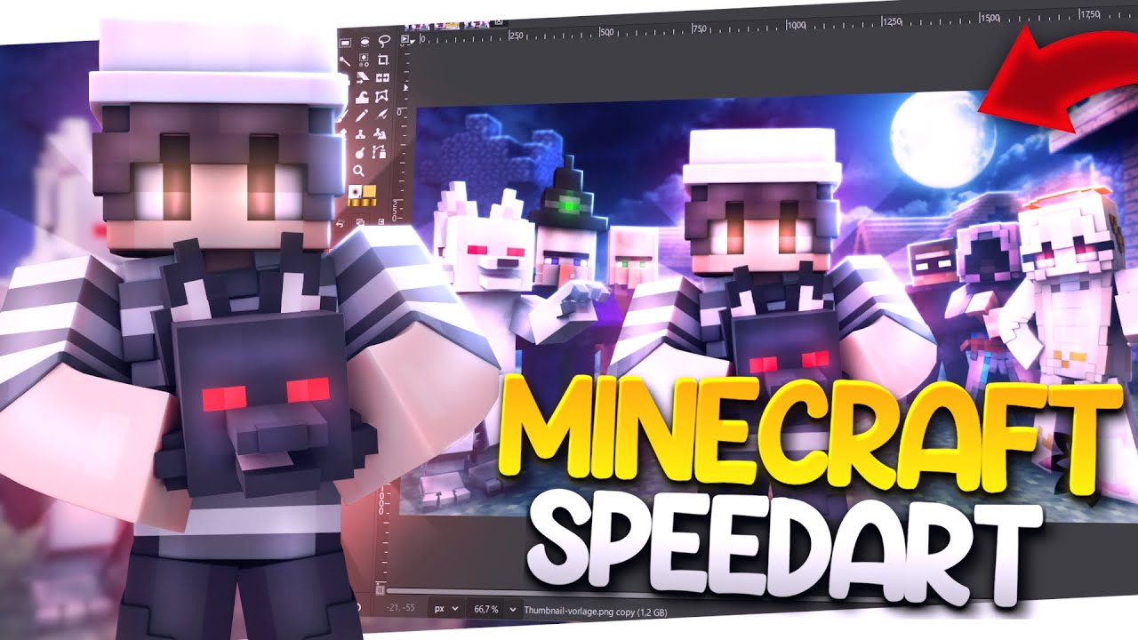 Creating a Minecraft Thumbnail with Blender | Speedart [48]