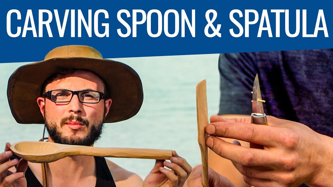 Bushcraft: Carving a Spoon and Spatula from Seasoned Birch and Camp Fire in the Rocky Mountains