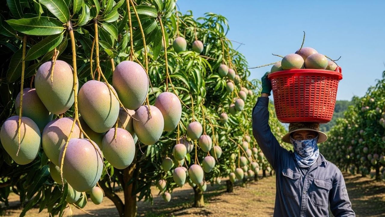 Mango Farming at Massive Scale | Harvesting and Mango Drink Processing