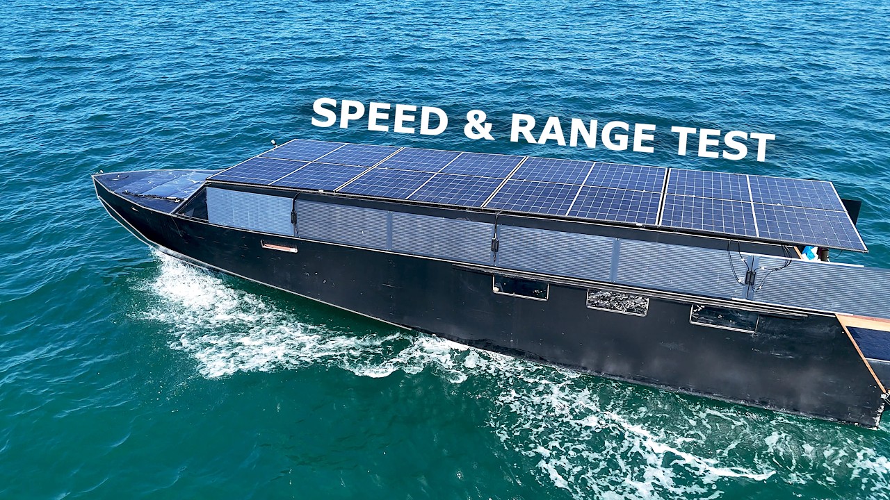 The Speed Test of my 100% Solar Boat in the Mediterranean