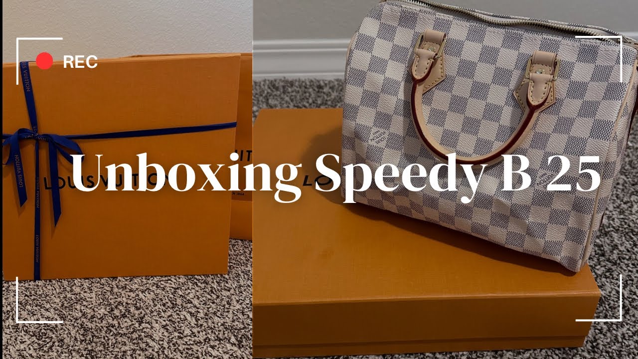 Unboxing Louis Vuitton Speedy B 25 Damier Azur