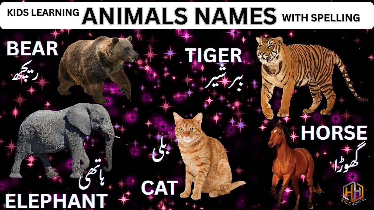 ANIMAL NAMES For Learning #learning #hhkidsportal #animals