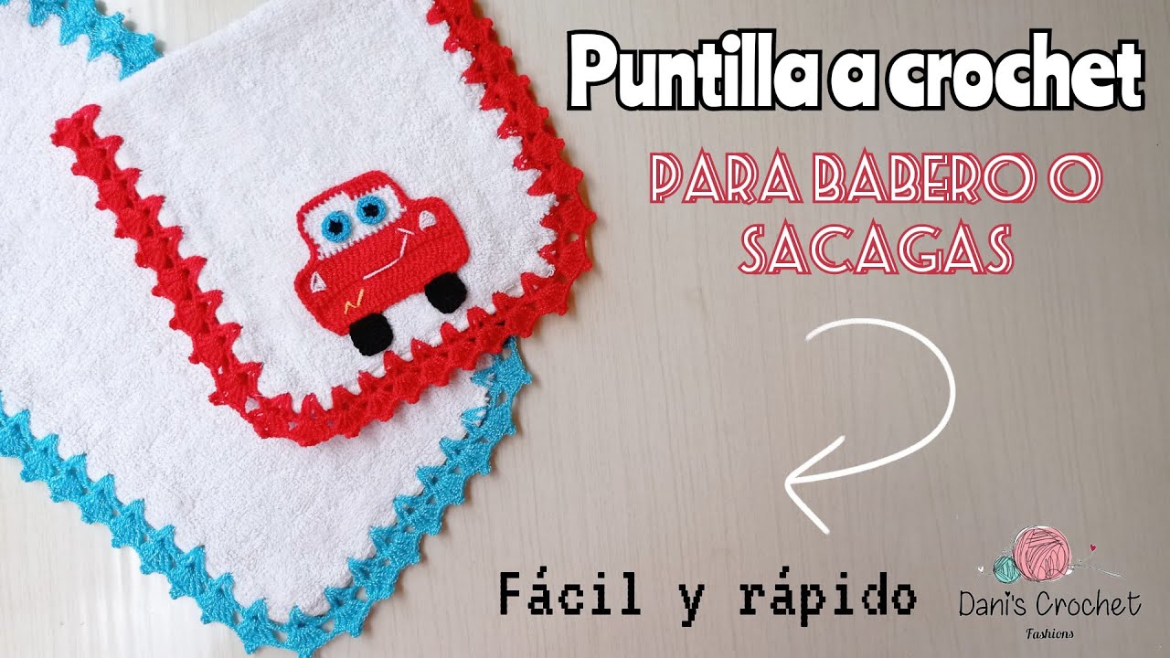 puntilla de sacagas a crochet | babero | toallita | servilleta | básica fácil y rápido