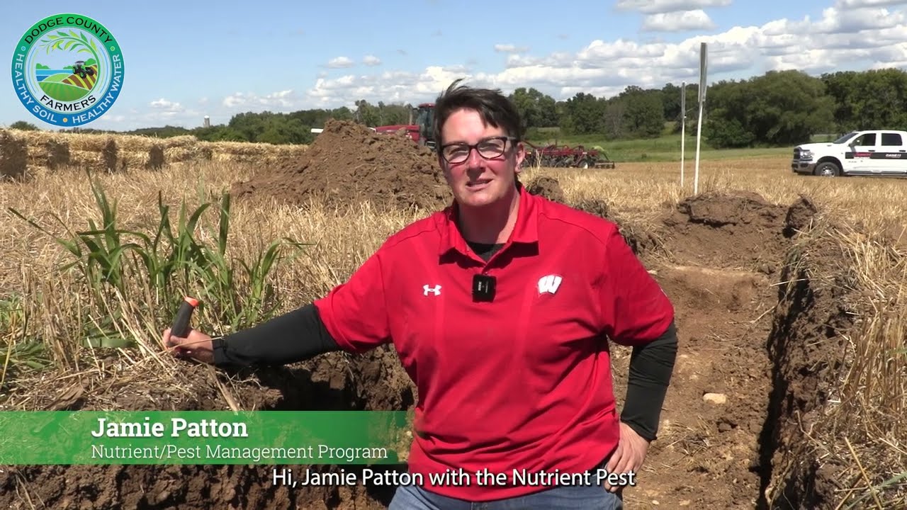 Jamie Patton teaches about miami silt loam soil in soil pit