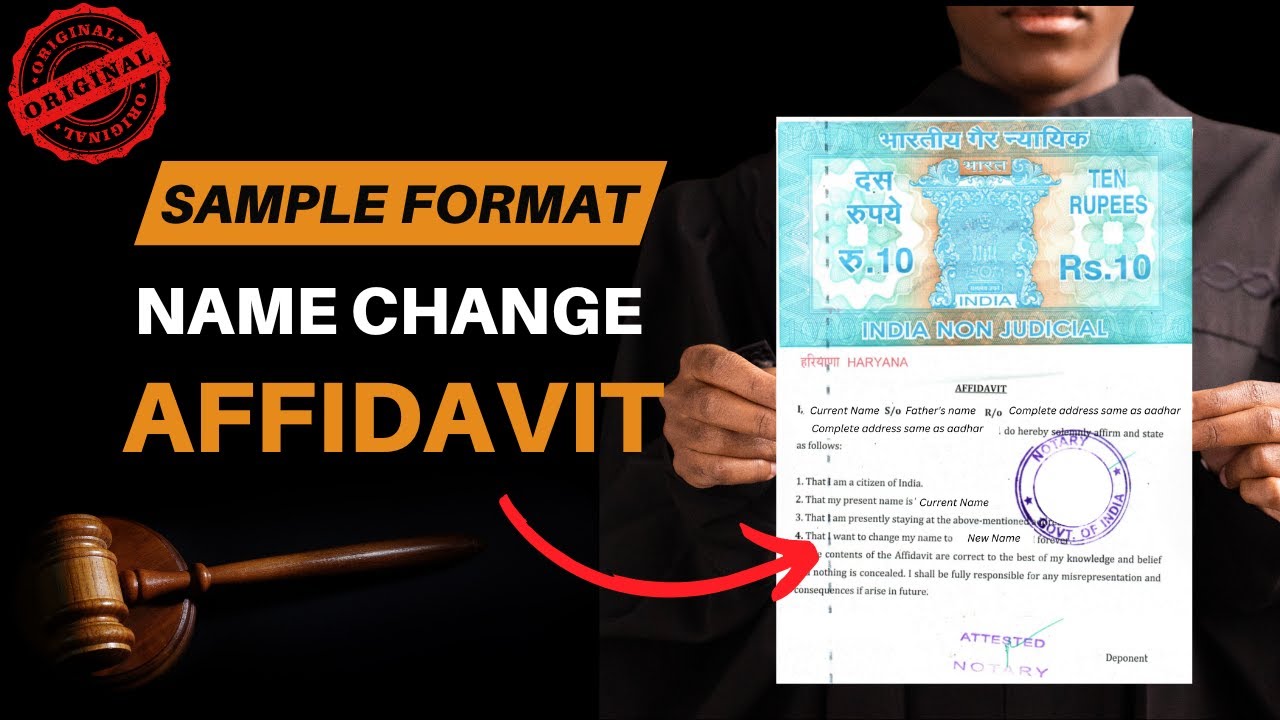 Name Change Affidavit Format | Format of Name Change Affidavit for Gazette