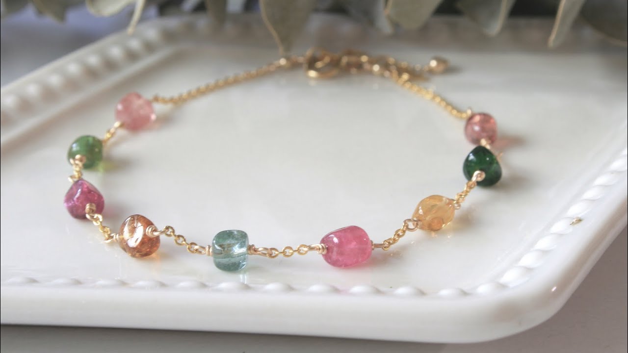 碧璽手鍊DIY製作教學【微笑糖果 碧璽手鍊】JoyJoyGem|輕珠寶|手工飾品|BC19032