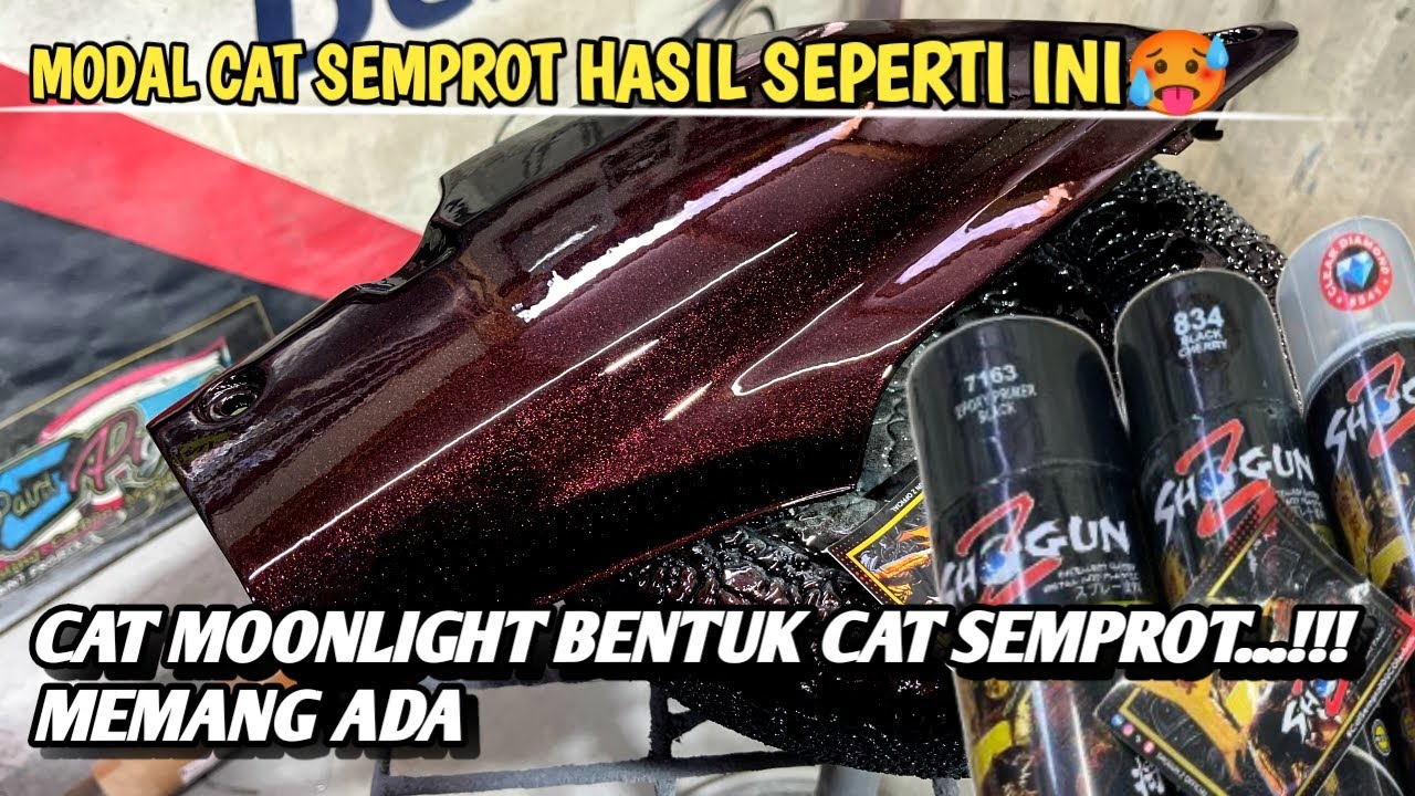 CAT MOONLIGHT RED PALING PRAKTIS SOLUSI REPAINT SENDIRI NIH..!! SHOGUN Z PAINT NEW FORMULA