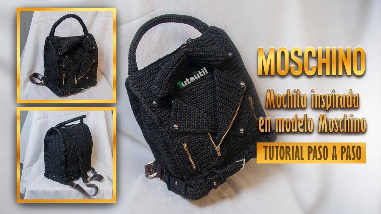 😱😱😱😱 Mochila Modelo inspirado en Moschino crochet tutorial gratis - Tutoutil 😱😱😱😱