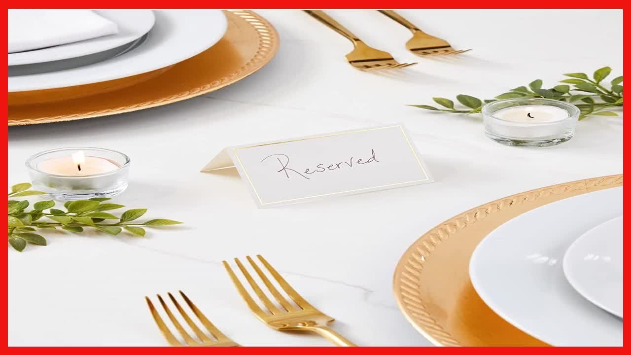Great product -  100 Pack Small Paper Place Cards for Table Setting with Gold Foil Border for Restau