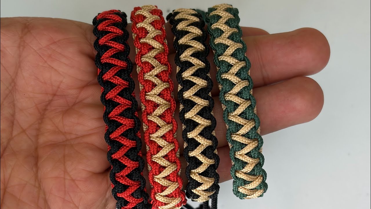 Pulseras punto plano en hilo paracord 🧵🪢