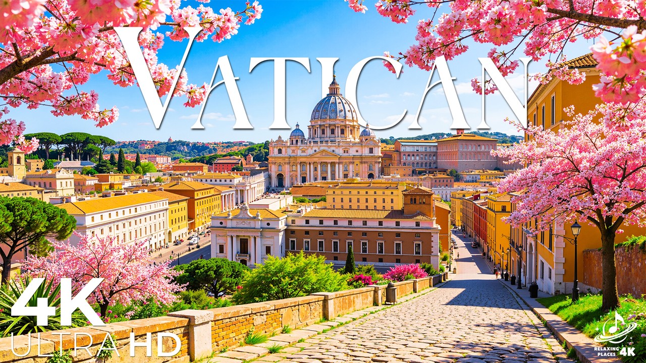 Ватикан, весна, 4K 🇻🇦 Панорама собора Святого Петра, Рим