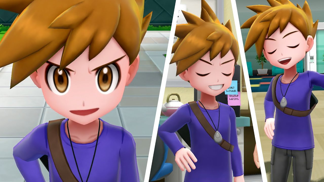 Pokémon Let's Go Pikachu & Eevee - All Trainer Blue Battles and Scenes