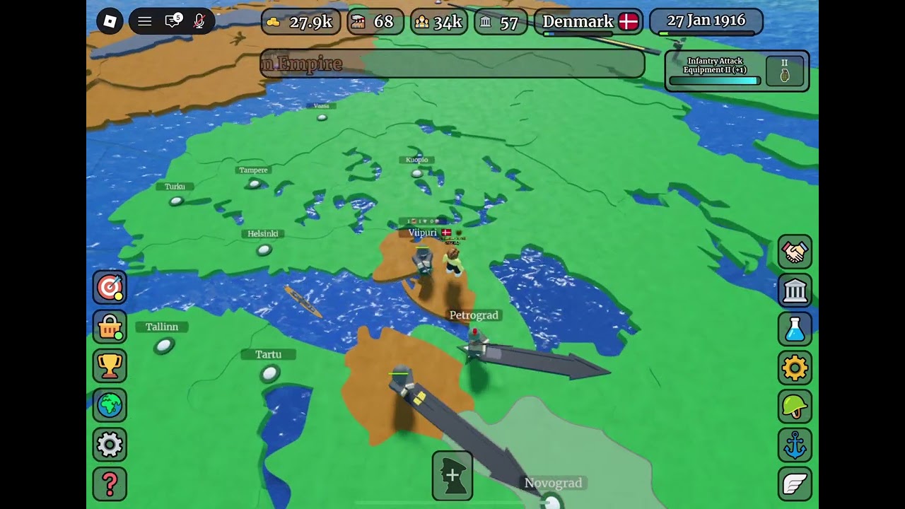 Winning as Denmark in conquer the world