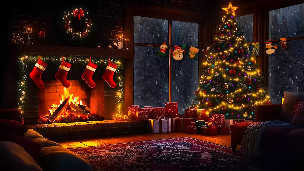 The Most Beautiful & Relaxing Fireplace for Your Home in Christmas | Soft Crackling Woods