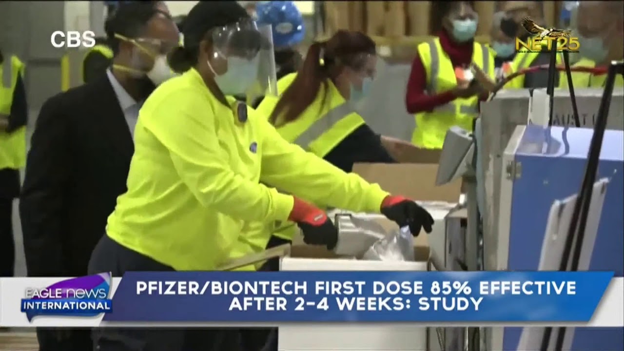 Pfizer/BionTech first dose 85% effective after 2-4 weeks: study