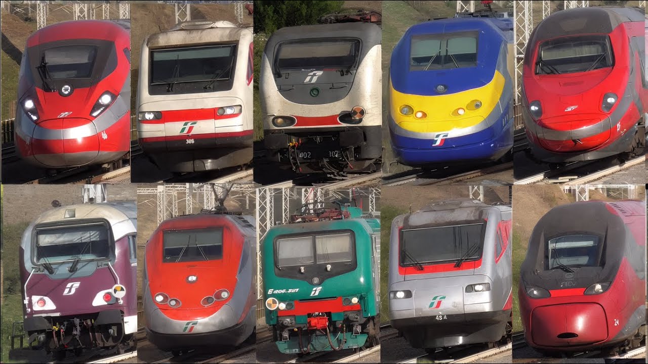 Trains in Italy at 250 Km/h - Frecciarossa, Frecciargento, Frecciabianca, Intercity, diagnostics