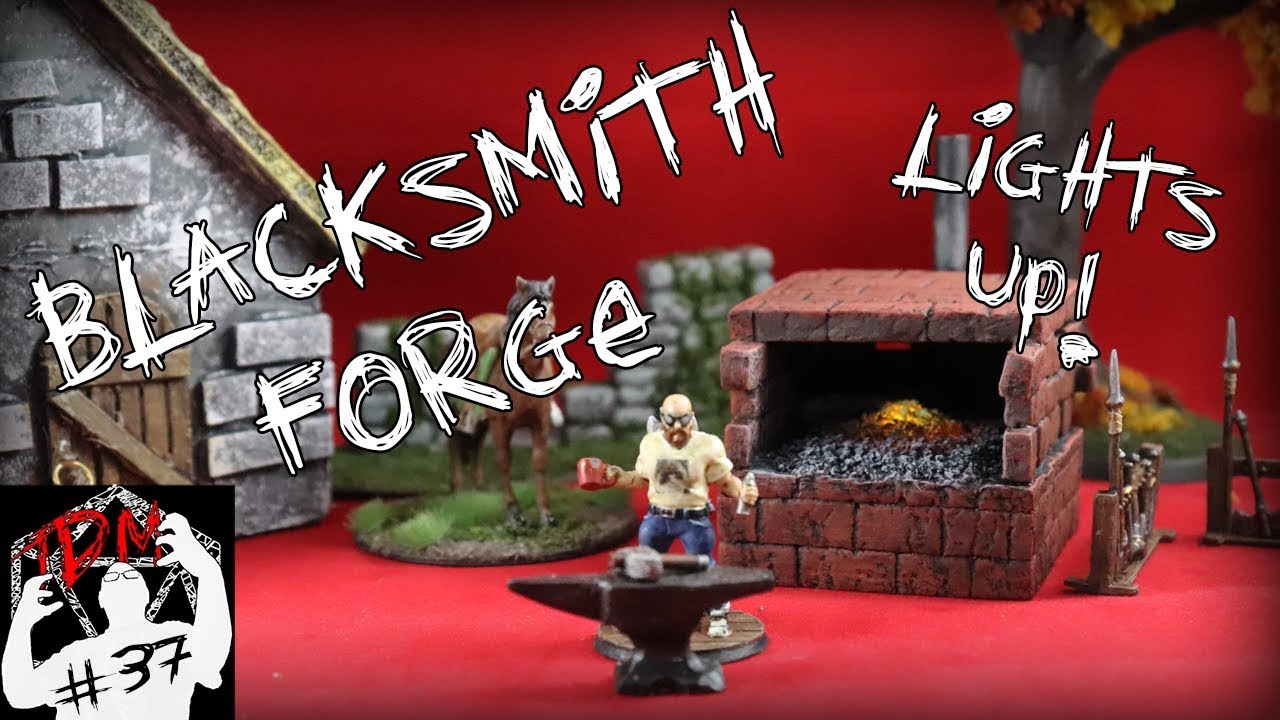 Miniature Light-Up Blacksmith Forge for D&D | (TheDungeonMattster #37)