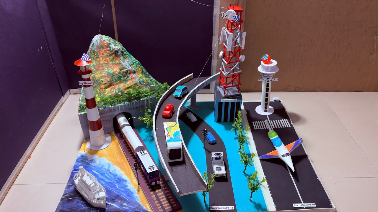 Transport and Communication Model | School Project | Easy Cardboard Model | Nakul Sahu Art