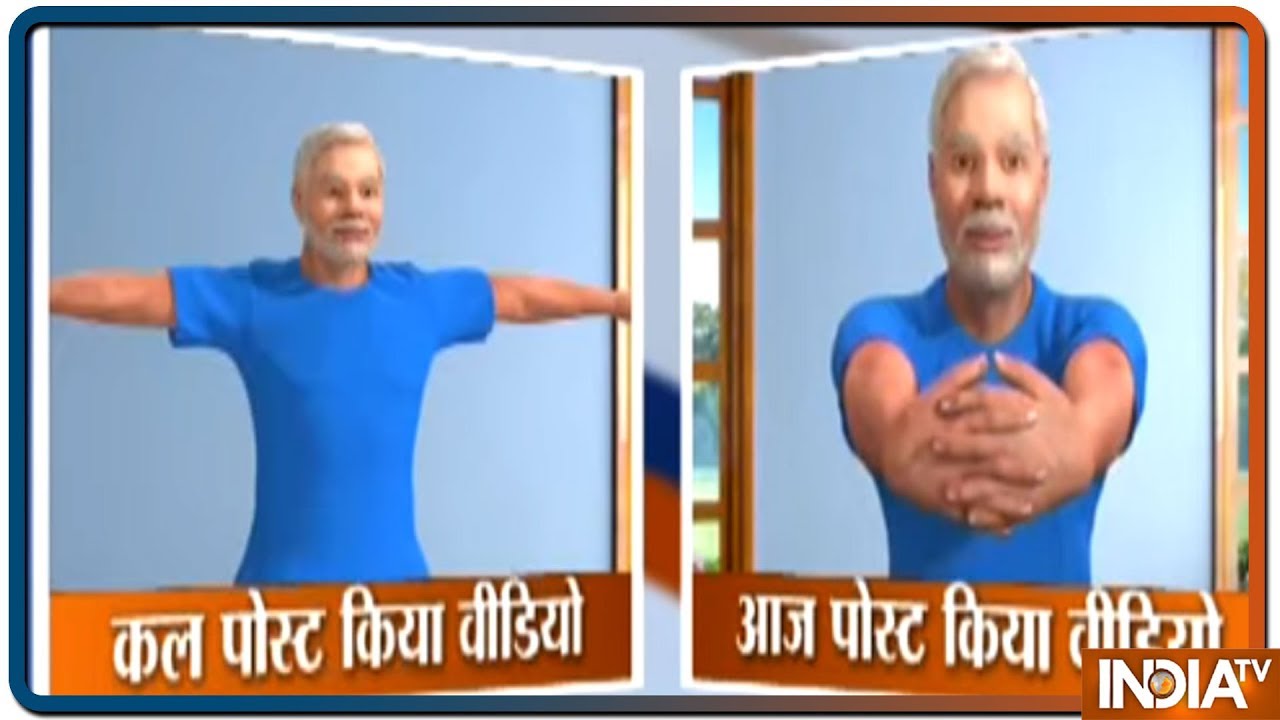 Watch: An animated version of Prime Minister Narendra Modi performs yoga asana