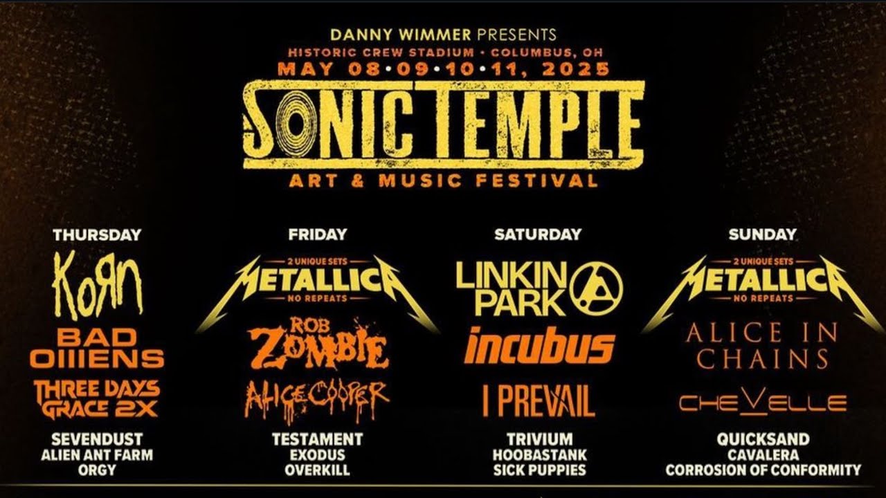STACKED 😲 Sonic Temple Festival line-up Announced 🤘Who are YOU looking forward to seeing in Ohio?