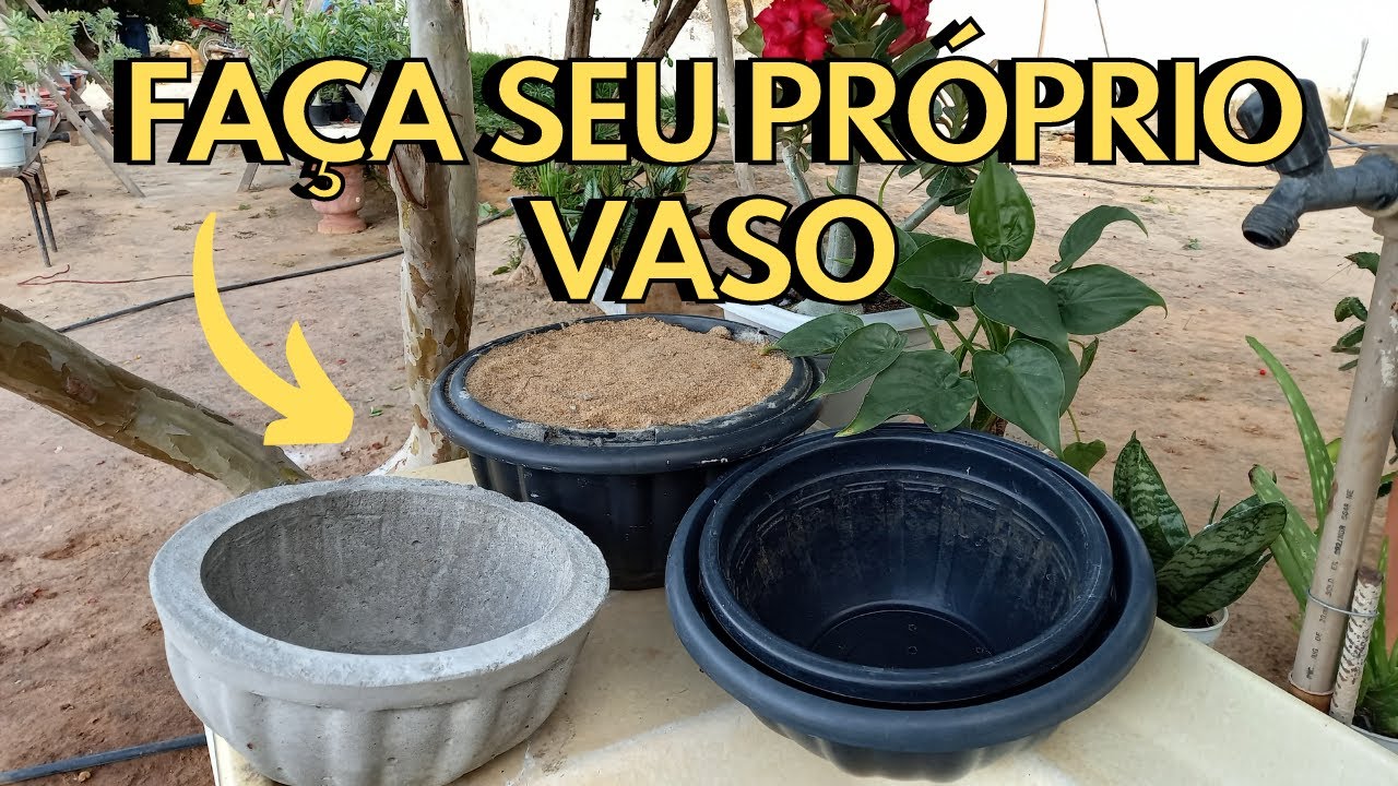 Como fazer Vaso de Cimento para Plantio de Rosa do Deserto - Passo a Passo
