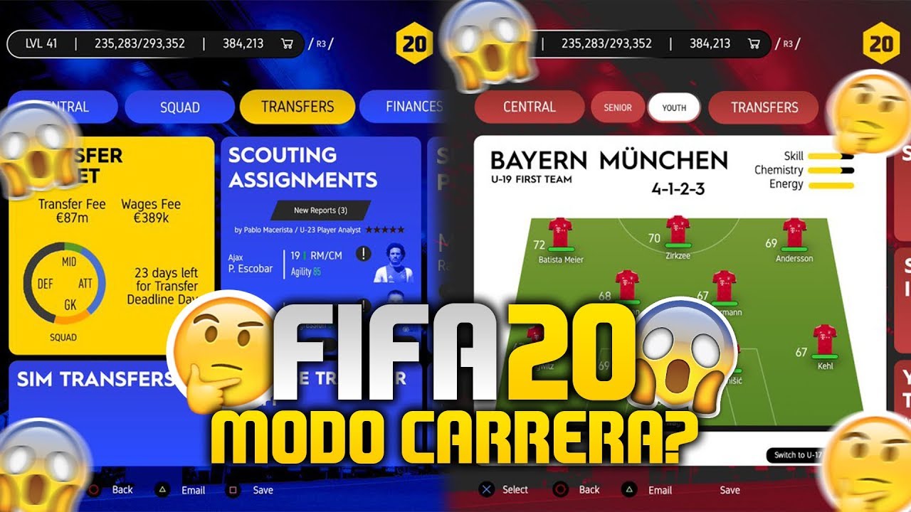 AS&Iacute; SERA FIFA 20 MODO CARRERA? (DISE&Ntilde;O MENU MODO CARRERA FIFA 20) | TheMavericK