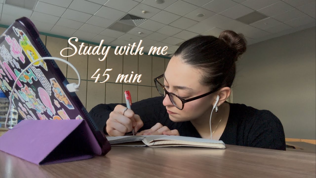 45 MIN STUDY WITH ME | beraber ders çalışalım | özü pilotaj | (no music, real time)