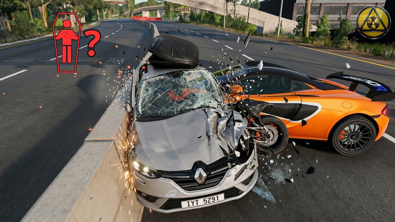 BeamNG.drive High-Speed Car Crashes #96 &ndash; Who Survives?