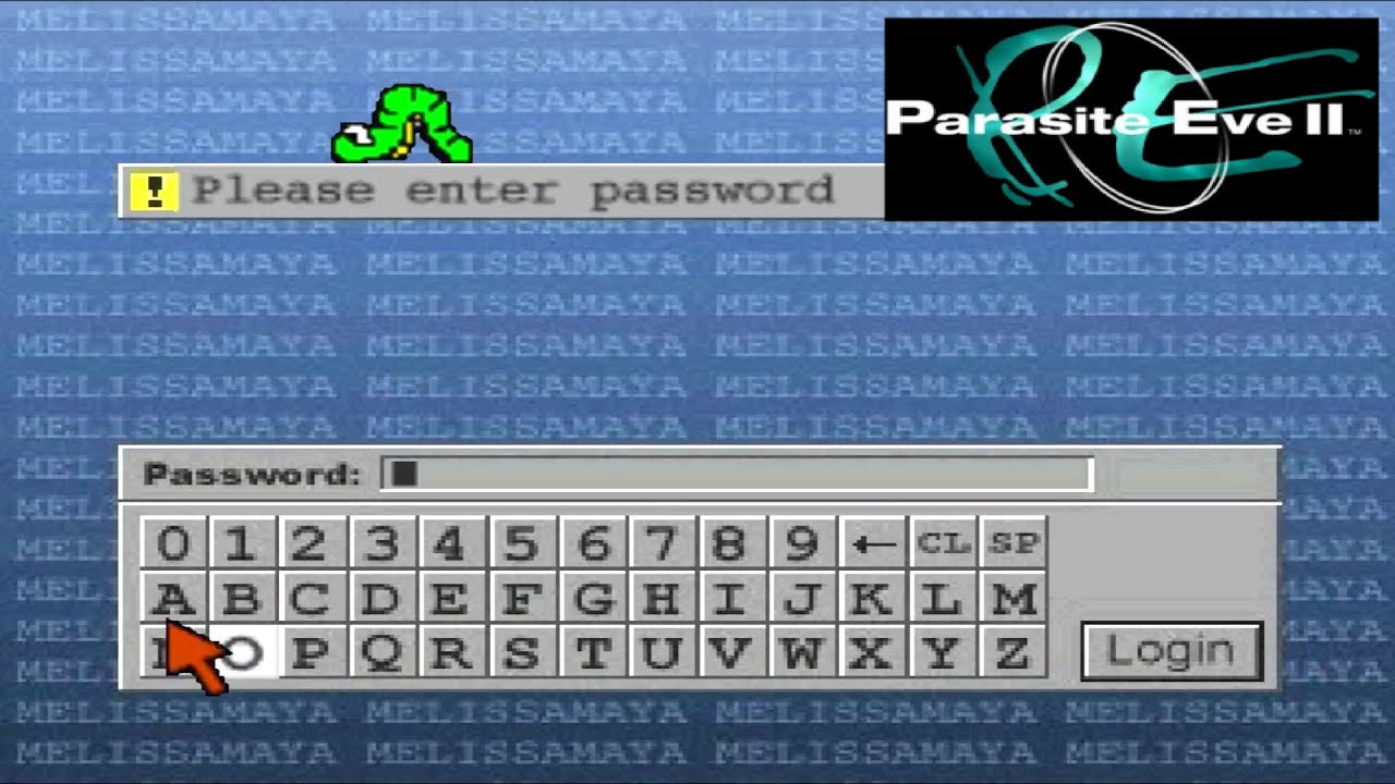 Parasite Eve 2 - PS1 - Password Computer PC (Shelter) Il Rfugio - Laboratory  ENIGMA SOLUZIONE