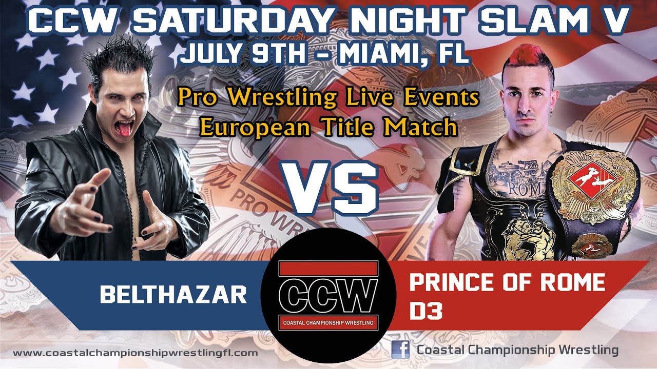 D3 vs Belthazar - EUROPEAN TITLE MATCH - Coastal Championship Wrestling - Miami, USA July 9th 2022