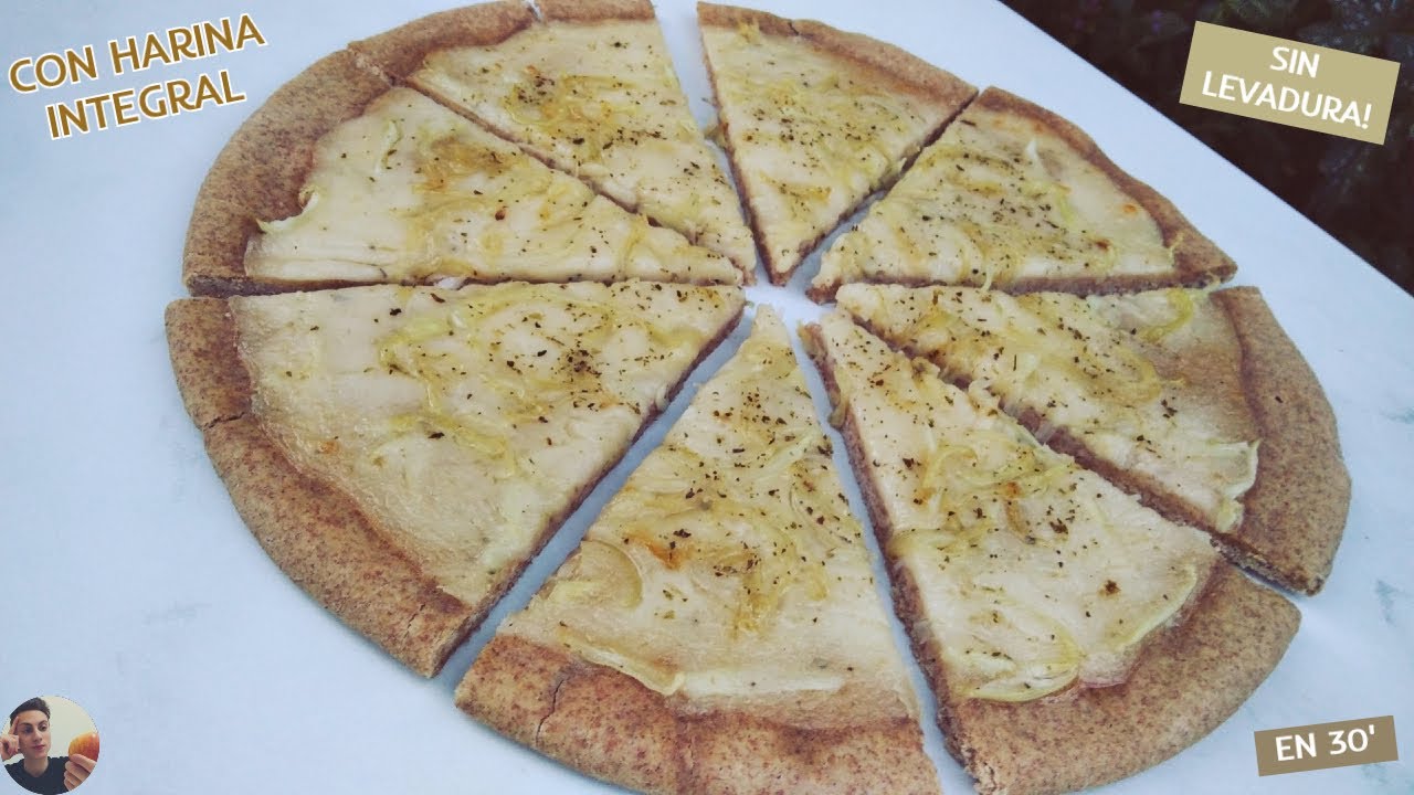 RECETA de PIZZA INTEGRAL CASERA de CEBOLLA I SIN LEVADURA 🍕