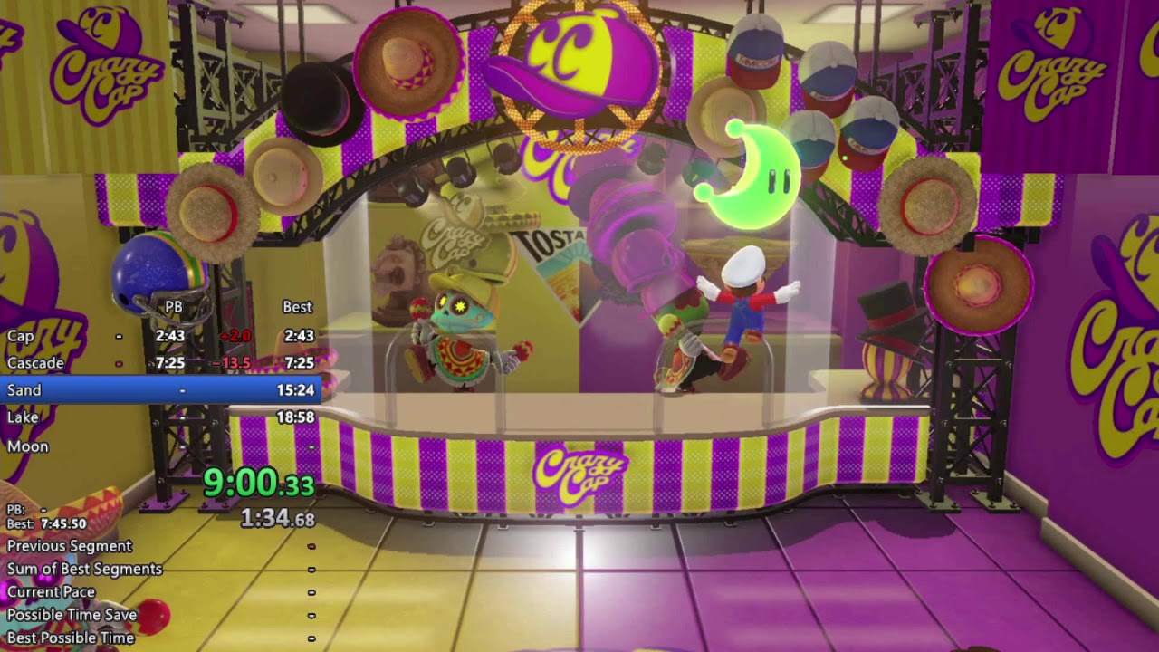 Super Mario Odyssey Minimum Captures 1.3.0 1P (13 Captures) Speedrun 1:30:55.19