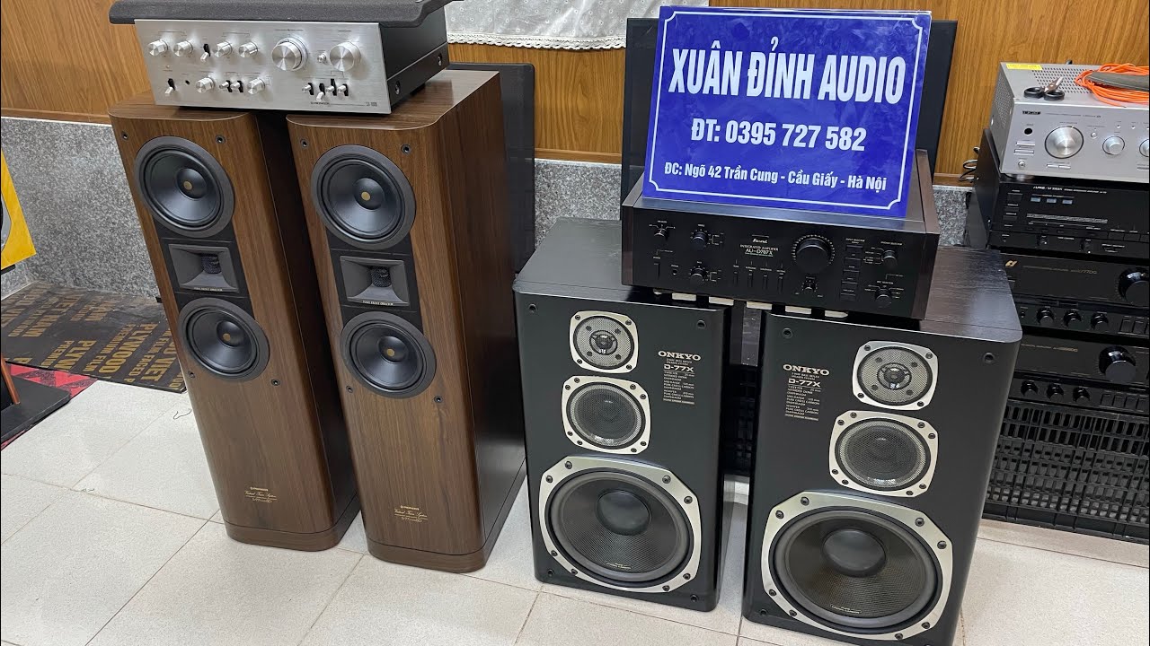 Bộ Âm Thanh Hay, Amply Sansui 707X, Loa Onkyo D77x, Amply Pioneer 8900, Loa Pioneer 77Twin SD.