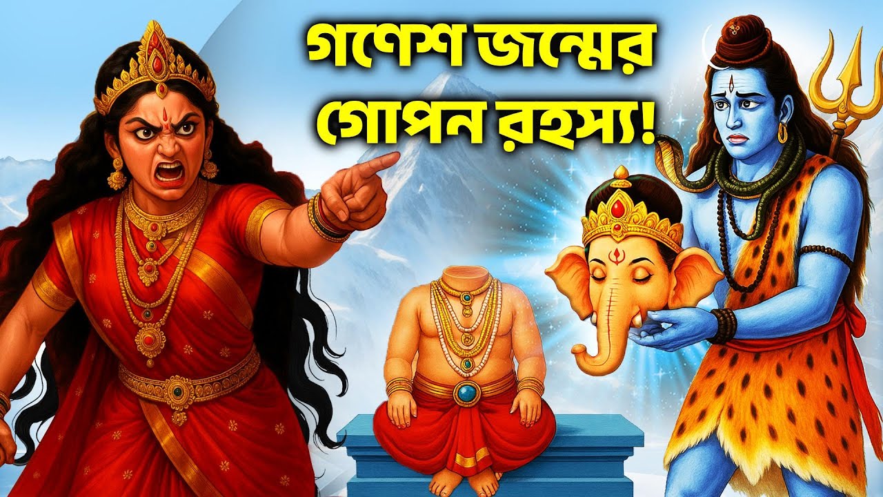 শ্রী গণেশ কথা | গণেশ জন্ম রহস্য | শিবপুরাণ অবলম্বনে| Thakur Cartoon | Bangla Golpo