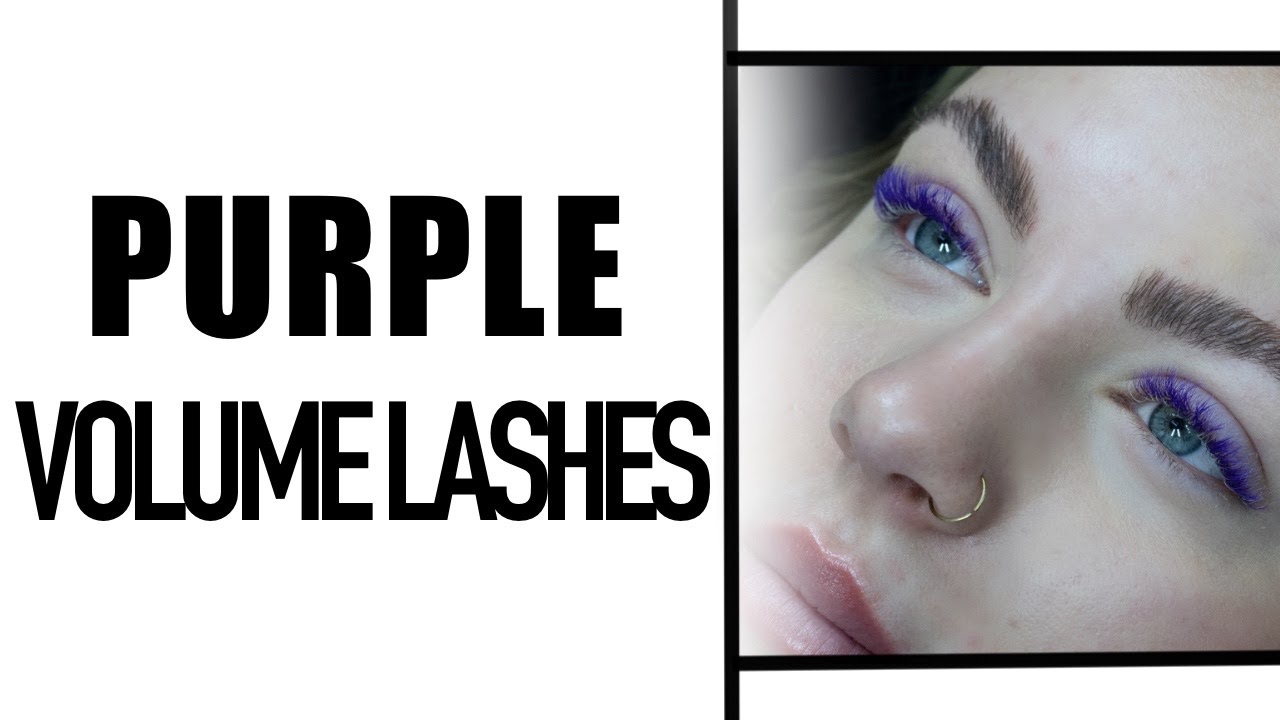 Lash Extension Tutorial | PURPLE COLOUR VOLUME LASHES!
