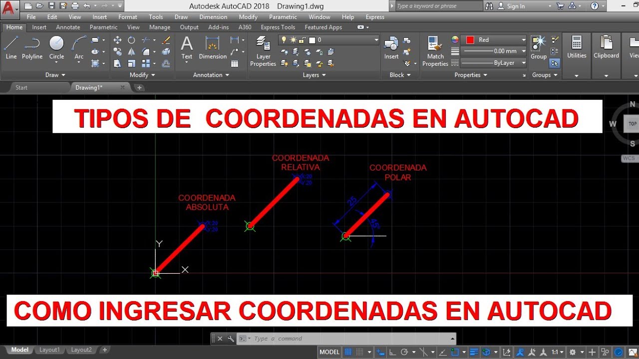 TIPOS DE COORDENADAS EN AUTOCAD, COMO DIBUJAR COORDENADAS EN AUTOCAD