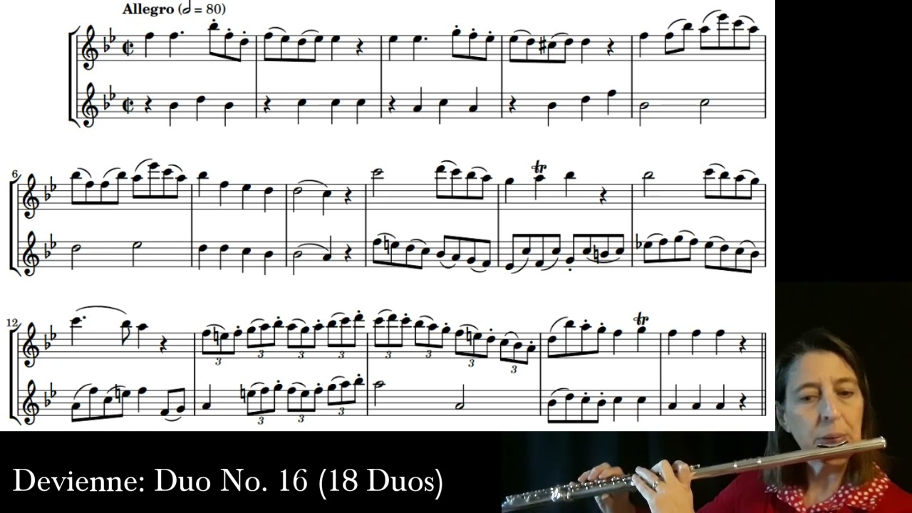 Devienne: Duet No. 16 (Play Along) in Bb