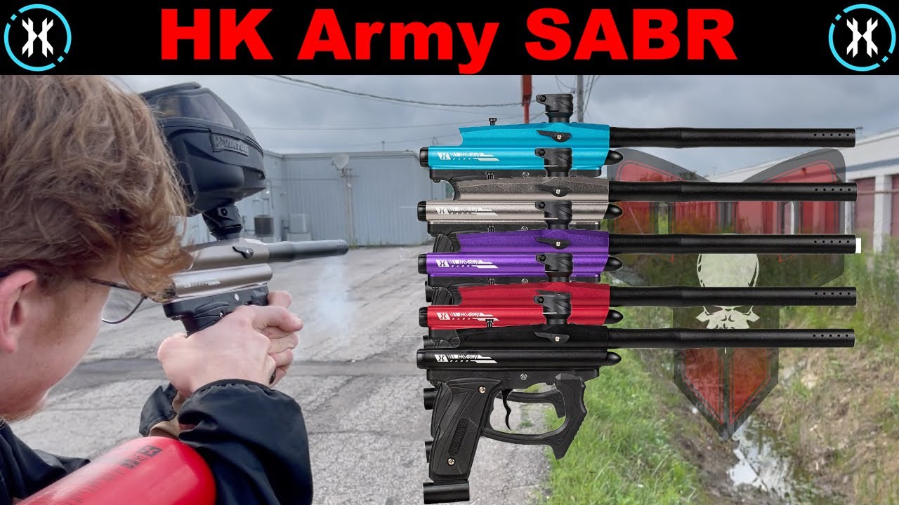Распаковка и стрельба из пейнтбольного маркера HK Army SABR. Лучший дешевый пейнтбольный маркер?