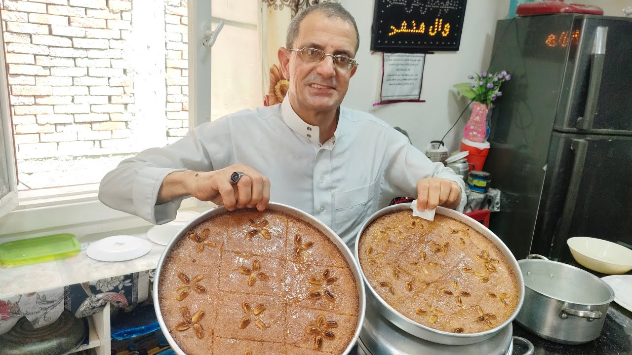 بسبوسة الحلوانى فى ثوانى⏰بأسهل طريقة ممكن تعمليها 👌طعم و ريحة ولا أروع من كده 😋