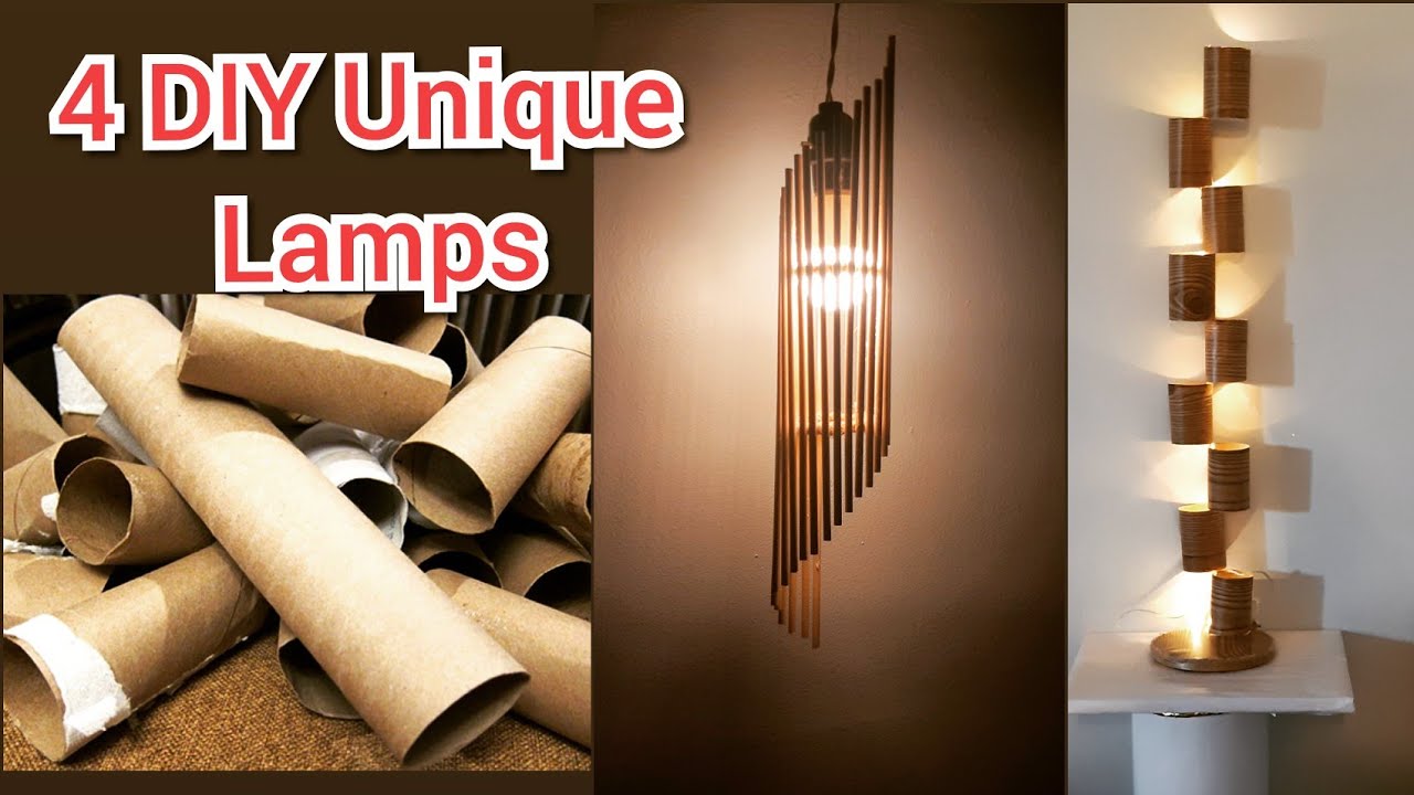 4 Unique DIY Lamps and Pendant Lights |DIY cardboard Lamps and lights