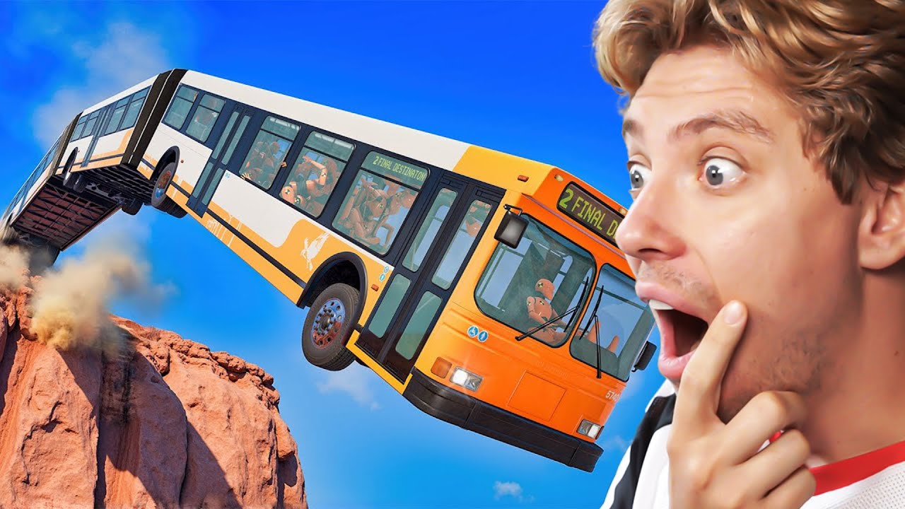 Reacting To BUS vs CLIFF in beamNG (+SECRET CONTENT FROM Cars Vs)