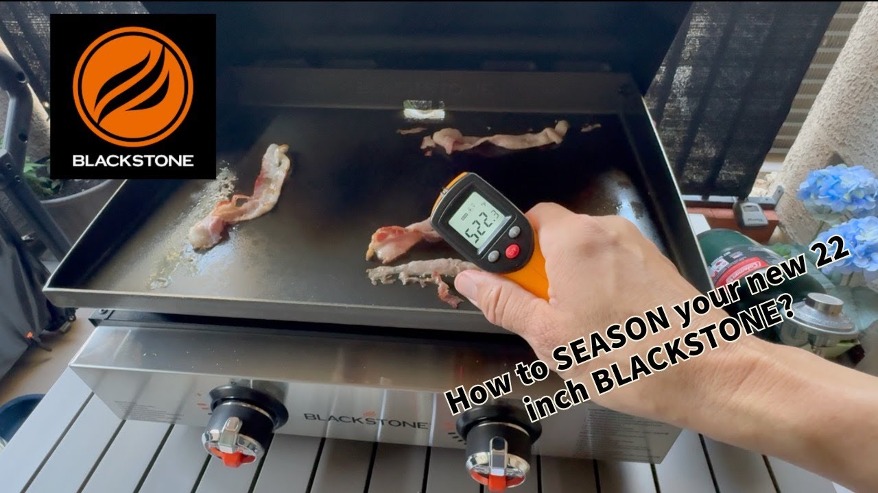 How to SEASON a BLACKSTONE 22 Inch Griddle (with bacon!)